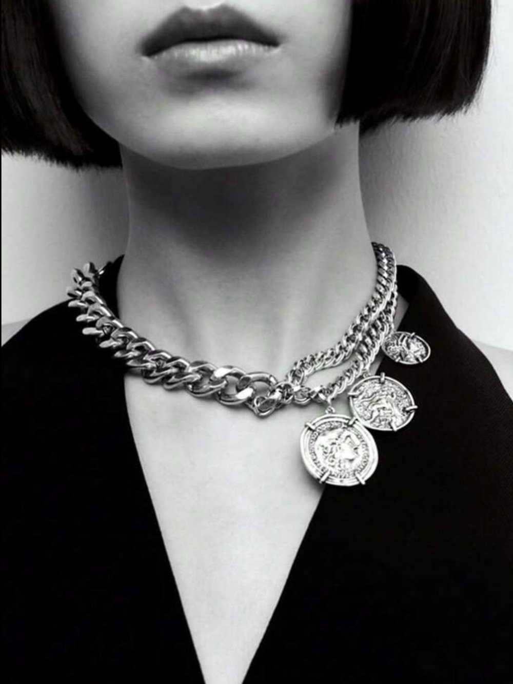 Maison Empire Layered Coin Choker Necklace
